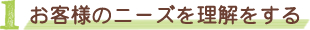 お客様のニーズを理解をする